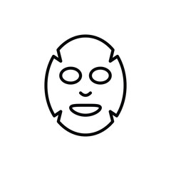 Fototapeta premium Facial sheet mask thin line icon. Modern vector illustration for beauty shop.