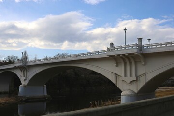 Sendai, Miyagi, Japan, February 2023. Scenery around the bridge over the Hirose River.