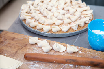 Handmade wontons, a traditional delicacy