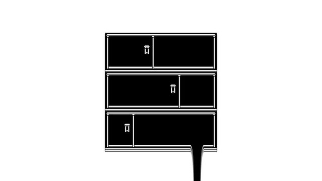 Black Shelf icon isolated on white background. Shelves sign. 4K Video motion graphic animation