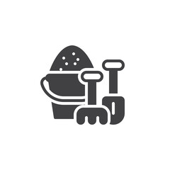 Sand bucket vector icon