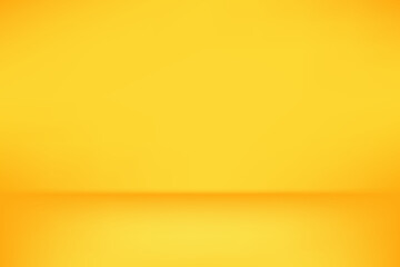 Yellow background with gradient in empty studio room Used for background, studio, product placement.