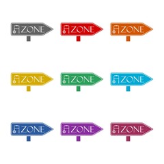 Rolling walker icon isolated on white background. Set icons colorful