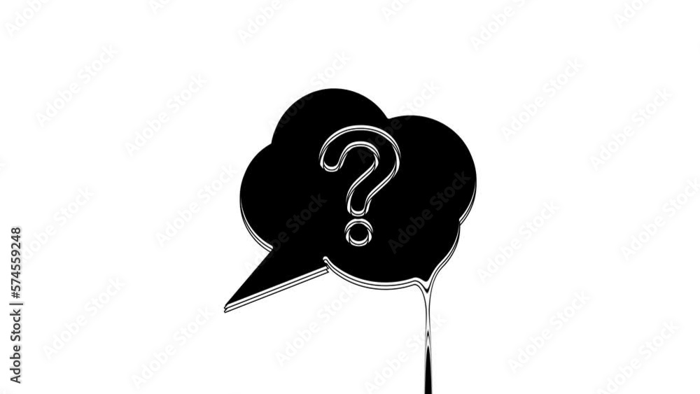 Poster black speech bubble and question icon isolated on white background. faq sign. copy files, chat speec