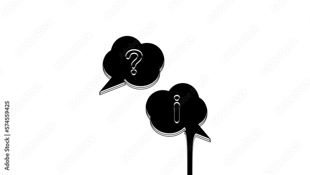 Poster black speech bubbles with question and exclamation icon isolated on white background. faq sign. copy