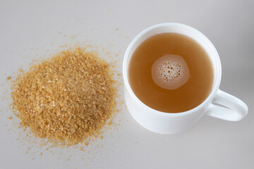 Bone collagen powder broth diluted in a cup