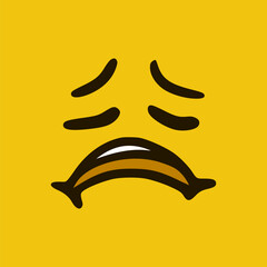 Cartoon face expressions. Doodle characters mouth and eyes illustration.