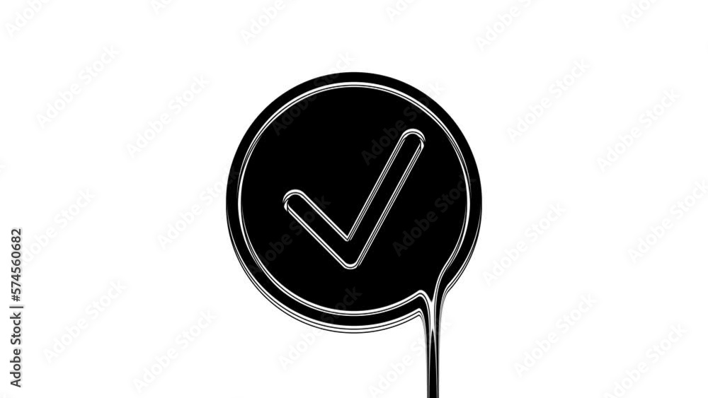 Poster black check mark in circle icon isolated on white background. choice button sign. checkmark symbol. 