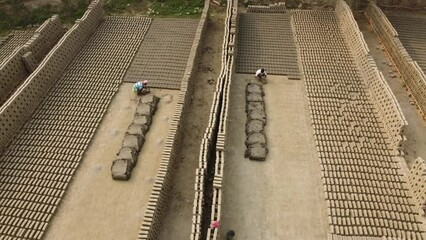 The brick industry developed around the alluvial soil along the Ganga River.