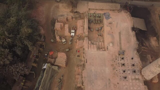 The brick industry developed around the alluvial soil along the Ganga River.