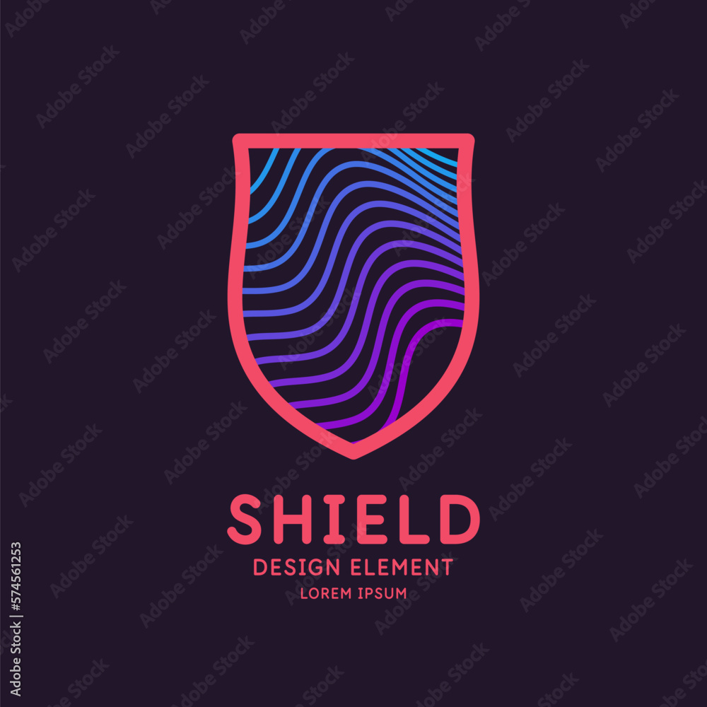 Poster shield, a symbol of protection and reliability. graphic element for design. isolated image of the sh