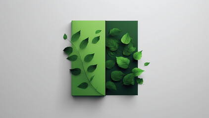 green abstract with plants