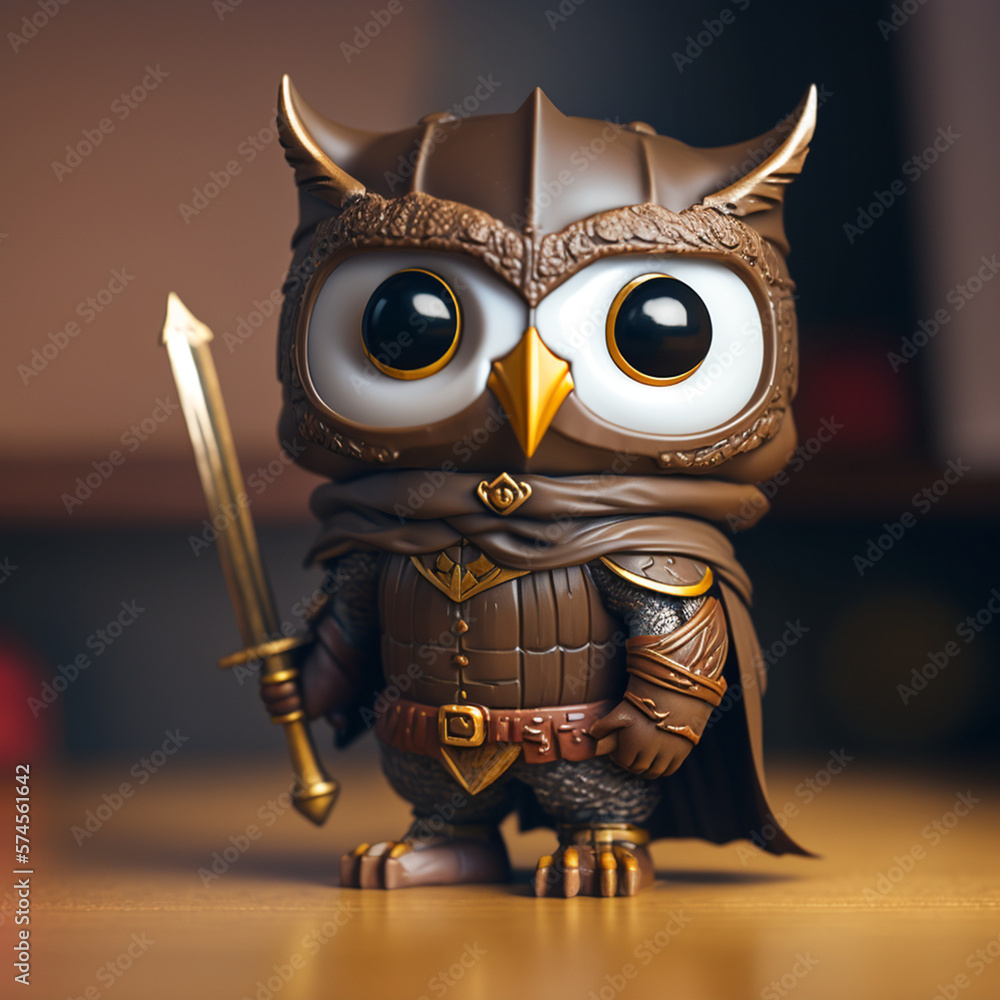 Canvas Prints Owl warrior cartoon doll