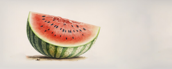 Watermelon - Fruit - Watercolor - Generative AI Art