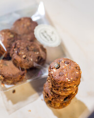 Stack of chocolate chip cookies