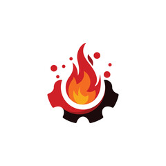 illustration of oil and gear logo template, great for machine factory industry and engineering company