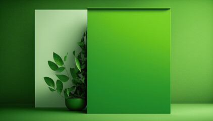 green abstract with plants