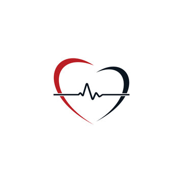 Cardiology Vector Conceptual Logo Created With Red Heart Shape And An Ecg  Chart. Cardiovascular Illness Treatment Concept For Use As Cardio Center  Emblem. Royalty Free SVG, Cliparts, Vectors, and Stock Illustration. Image