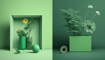 design scene with flowers