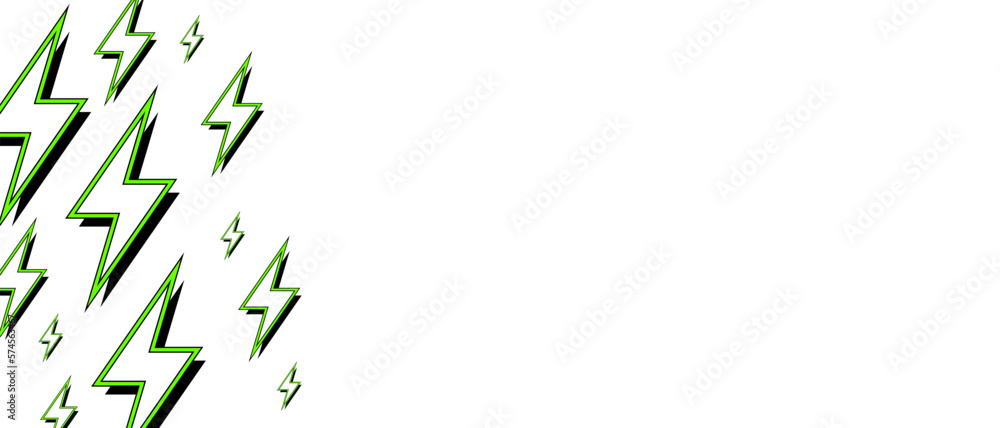 Poster lightning or energy sign pattern in retro style on white background. abstract wallpaper with blank c