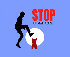 Violence against animals campaign background,Stop animal abuse concept, Stop violence against pets, March against animal abuse.  Animal Liberation concept,