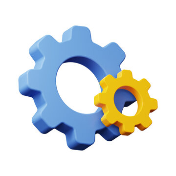 Settings icon. Gear. 3d render