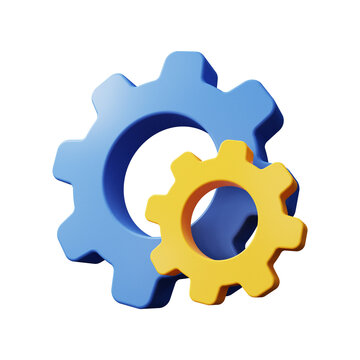 Settings icon. Gear. 3d render