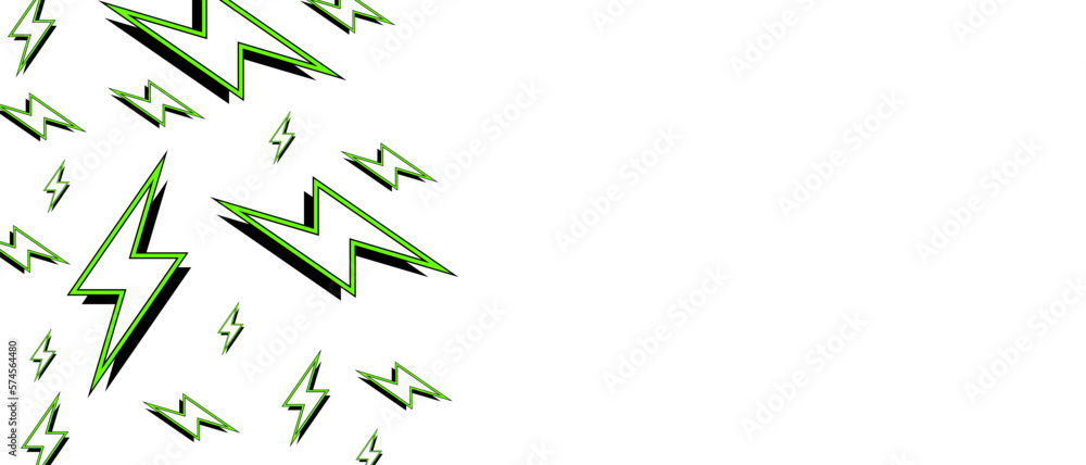 Poster lightning or energy sign pattern in retro style on white background. abstract wallpaper with blank c