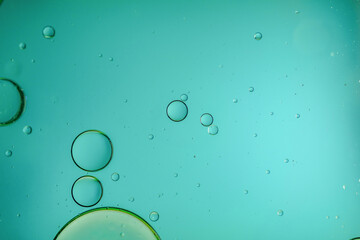 abstract blue background of oil drops