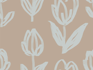 printable seamless pattern with hand drawn floral Abstract floral seamless pattern with trendy textures. Modern abstract design for poster, cover, fabric and other users