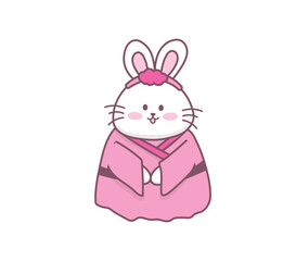 Obraz premium easter bunny with ribbon