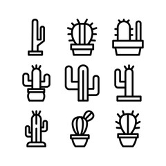 cactus icon or logo isolated sign symbol vector illustration - high quality black style vector icons
