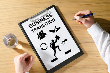 Business transition concept on a desk