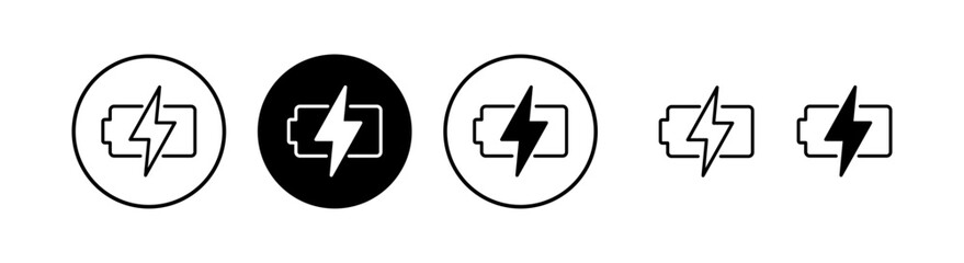 Battery icon vector illustration. battery charging sign and symbol. battery charge level
