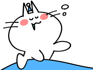 爆睡するにゃんこのイラスト素材