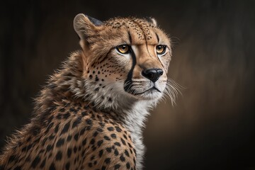 Amazing image of cheetah close up in wild generative ai