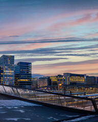 Modern buildings in Oslo at twilight, Barcode Oslo