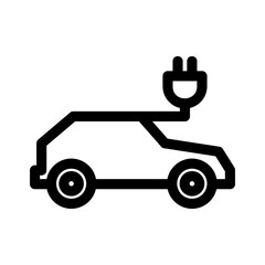 electric car icon or logo isolated sign symbol vector illustration - high quality black style vector icons
