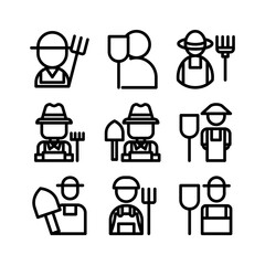 farmer icon or logo isolated sign symbol vector illustration - high quality black style vector icons
