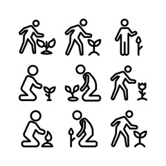 gardener icon or logo isolated sign symbol vector illustration - high quality black style vector icons
