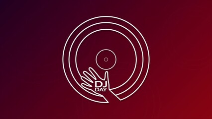 Dj day linear logo, art video illustration.
