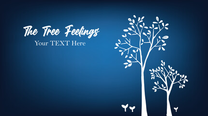 Abstract tree feeling art blue growing life thousand word of saying greeting event wedding card template