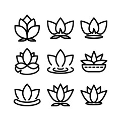 lotus icon or logo isolated sign symbol vector illustration - high quality black style vector icons
