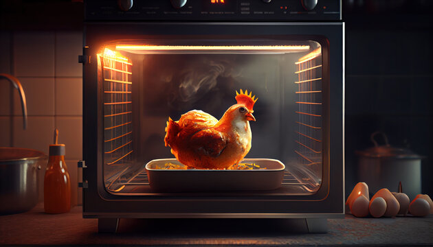 Chicken in the owen Generate Ai	