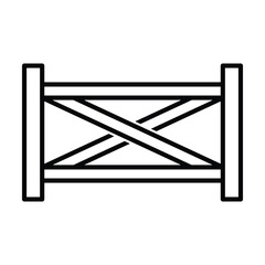 fence icon, wooden vector, farm illustration