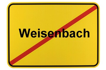 Illustration eines Ortsschildes der Gemeinde Weisenbach in Baden-Württemberg