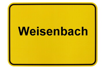 Illustration eines Ortsschildes der Gemeinde Weisenbach in Baden-Württemberg