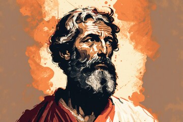 Illustration of Saint Peter Apostle of Christ. 
