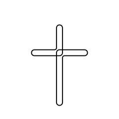 Religion cross single isolated illustration