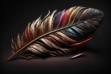 Colorful Artifical Feather Generative ai